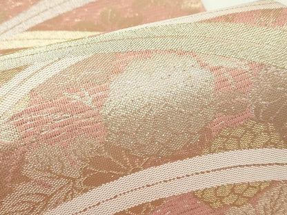 平和屋着物＊夏物　西陣　まいづる謹製　六通柄袋帯　秋草文　金銀糸　証紙付き　正絹　逸品　未使用　CABK7001rv