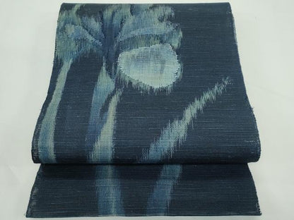 平和屋着物＊夏物　八寸名古屋帯　草花文　正絹　逸品　CABK7008rv