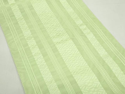 平和屋着物＊夏物　博多織　八寸名古屋帯　紗献上　若葉色　正絹　逸品　CABK7018rv