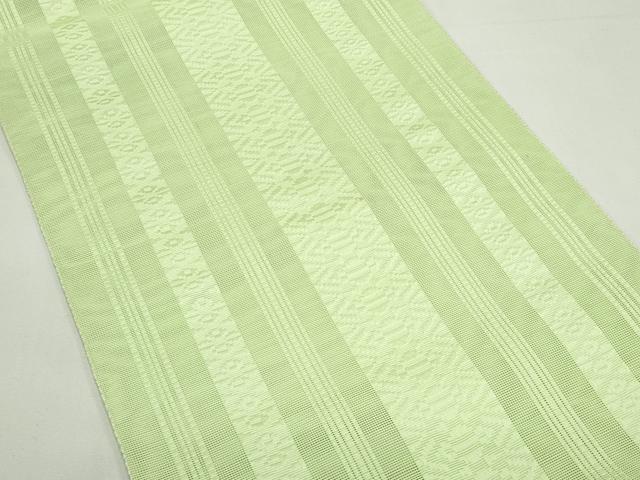 平和屋着物＊夏物　博多織　八寸名古屋帯　紗献上　若葉色　正絹　逸品　CABK7018rv