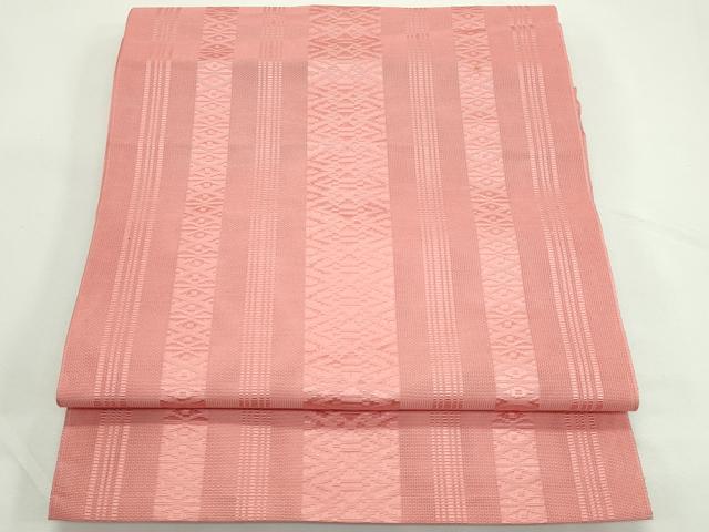 平和屋着物＊夏物　本場筑前博多織　八寸名古屋帯　紗献上　甚三紅色　正絹　逸品　CABK7020rv