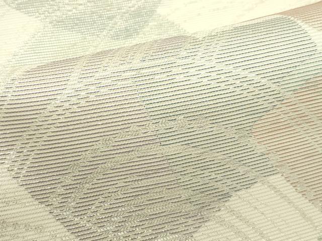 平和屋着物＊夏物　六通柄袋帯　色紙重ね立波文　銀糸　正絹　逸品　CABK7031rv