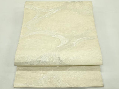 平和屋着物＊夏物　六通柄袋帯　流水文　銀糸　正絹　逸品　CABK7035rv