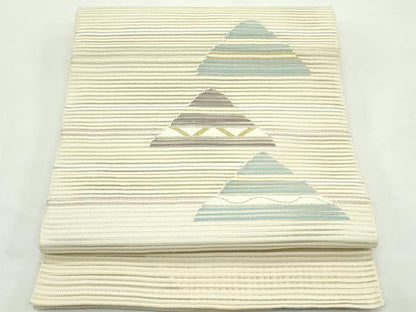 平和屋着物＊夏物　八寸名古屋帯　絽綴れ　幾何学文様　金銀糸　正絹　逸品　CABK7036rv