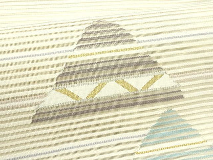 平和屋着物＊夏物　八寸名古屋帯　絽綴れ　幾何学文様　金銀糸　正絹　逸品　CABK7036rv