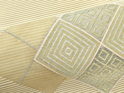 平和屋着物＊夏物　八寸名古屋帯　絽綴れ　菱重ね文　金銀糸　正絹　逸品　CABK7038rv