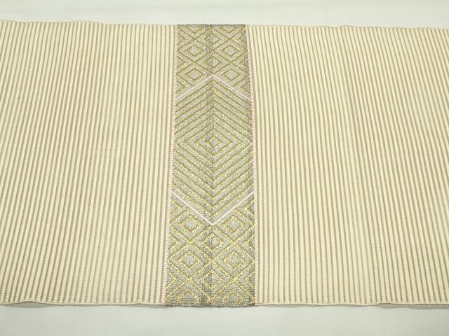 平和屋着物＊夏物　八寸名古屋帯　絽綴れ　菱重ね文　金銀糸　正絹　逸品　CABK7038rv