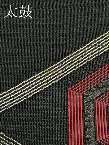 平和屋着物＊夏物　八寸古屋帯　絽綴れ　刺繍　菱亀甲文　黒地　正絹　逸品　CABK7040rv