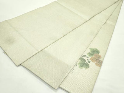 平和屋着物＊夏物　太鼓柄袋帯　鎖美織　蔦の葉文様　銀糸　正絹　逸品　CABK7048rv
