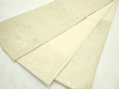 平和屋着物＊夏物　六通柄袋帯　萩　銀糸　正絹　逸品　CABK7050rv