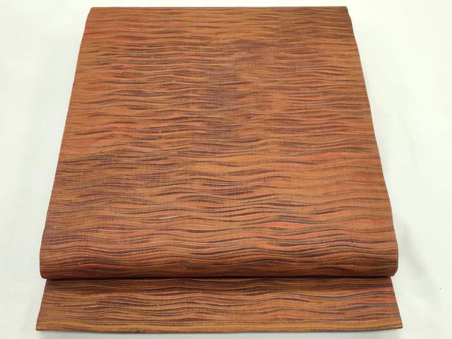 平和屋着物＊夏物　全通柄袋帯　霞文　金糸　正絹　逸品　CABK7054rv