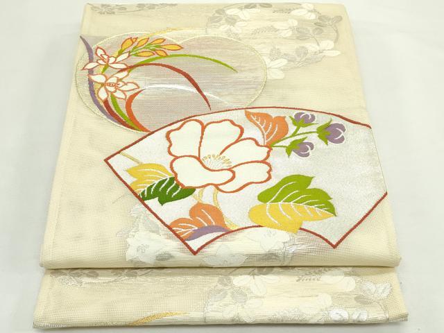 平和屋着物＊夏物　西陣　まいづる謹製　六通柄袋帯　地紙草花丸文　金銀糸　証紙付き　正絹　逸品　未使用　CABK7055rv