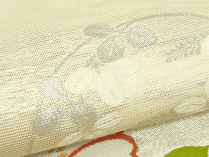 平和屋着物＊夏物　西陣　まいづる謹製　六通柄袋帯　地紙草花丸文　金銀糸　証紙付き　正絹　逸品　未使用　CABK7055rv
