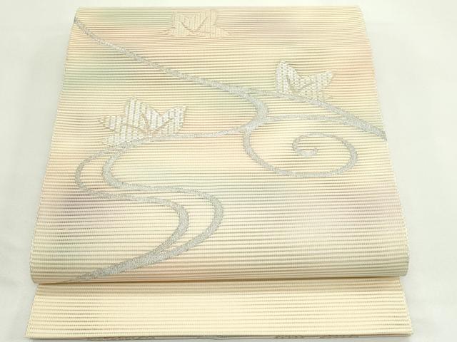 平和屋着物＊夏物　八寸名古屋帯　絽綴れ　竜田川　銀糸　正絹　逸品　未使用　CABK7056rv