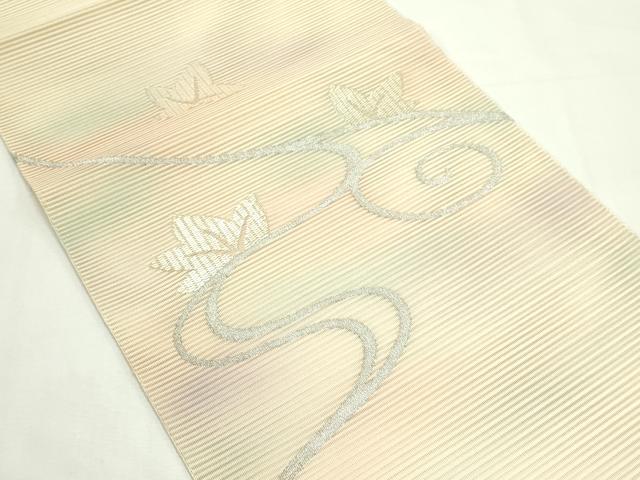 平和屋着物＊夏物　八寸名古屋帯　絽綴れ　竜田川　銀糸　正絹　逸品　未使用　CABK7056rv