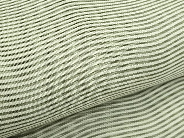 平和屋着物＊夏物　八寸名古屋帯　絽綴れ　よろけ縞　灰汁色　正絹　逸品　CABK7060rv