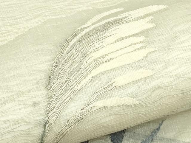 平和屋着物＊夏物　太鼓柄袋帯　すくい織　草花文　トンボ　正絹　逸品　CABK7062rv