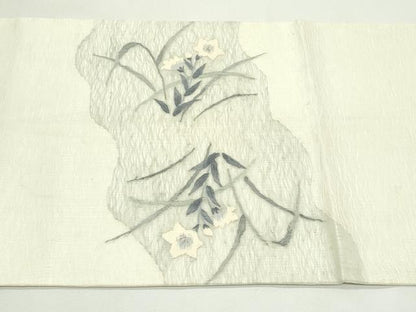 平和屋着物＊夏物　太鼓柄袋帯　すくい織　草花文　トンボ　正絹　逸品　CABK7062rv