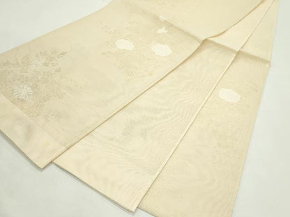 平和屋着物＊夏物　西陣　六通柄袋帯　秋草文　金糸　大丸扱い　正絹　逸品　CABK7065rv