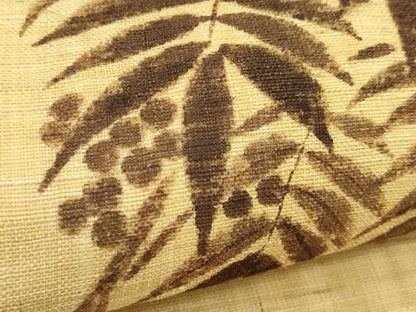 平和屋着物＊夏物　九寸名古屋帯　作家物　手描き　南天文　麻　逸品　CABK7068rv