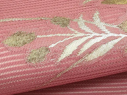 平和屋着物＊夏物　九寸名古屋帯　秋草文　銀糸　逸品　CABK7069rv