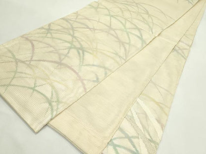 平和屋着物＊夏物　六通柄袋帯　芝草文　銀糸　正絹　逸品　CABK7079rv