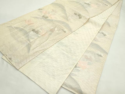 平和屋着物＊夏物　六通柄袋帯　すくい織　桔梗　萩　銀糸　正絹　逸品　CABK7080rv