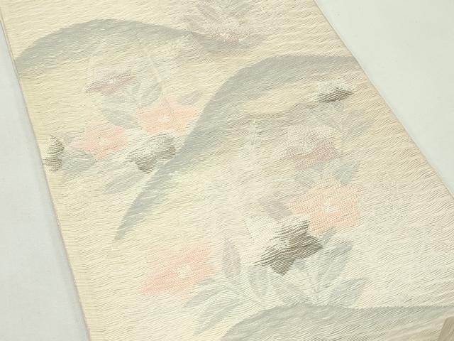 平和屋着物＊夏物　六通柄袋帯　すくい織　桔梗　萩　銀糸　正絹　逸品　CABK7080rv