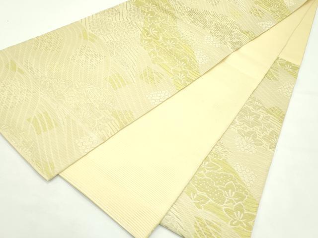 平和屋着物＊夏物　西陣　川島織物　六通柄　本袋帯　立波草花文　金糸　正絹　逸品　未使用　CABK7086rv
