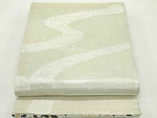 平和屋着物＊夏物　両面　六通柄袋帯　唐織　市松梅楓文　金銀糸　正絹　逸品　未使用　CABK7087rv