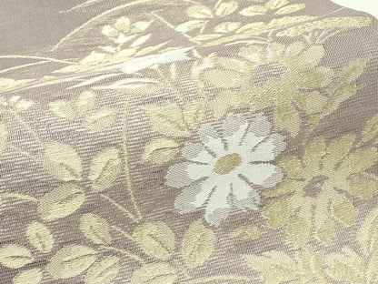 平和屋着物＊夏物　六通柄袋帯　秋草文　金糸　正絹　逸品　未使用　CABK7088rv