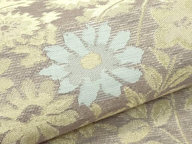 平和屋着物＊夏物　六通柄袋帯　秋草文　金糸　正絹　逸品　未使用　CABK7088rv