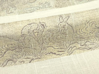 平和屋着物＊夏物　六通柄袋帯　遊雅　鳥獣戯画　金糸　正絹　逸品　CABK7089rv