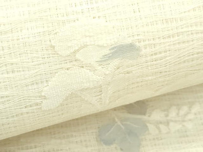 平和屋着物＊夏物　太鼓柄袋帯　すくい織　秋草文　銀糸　正絹　逸品　未使用　CABK7092rv