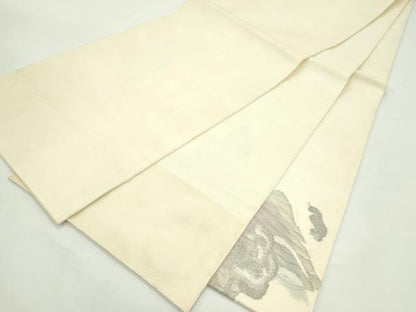 平和屋着物＊夏物　太鼓柄袋帯　立波文　銀糸　正絹　逸品　CABK7096rv