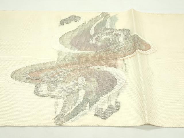 平和屋着物＊夏物　太鼓柄袋帯　立波文　銀糸　正絹　逸品　CABK7096rv