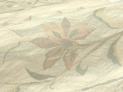 平和屋着物＊夏物　六通柄袋帯　草花文　金糸　正絹　逸品　CABK7099rv