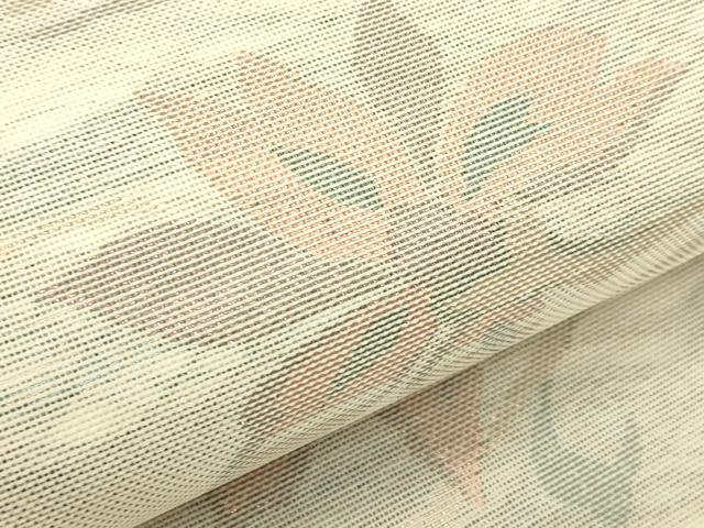 平和屋着物＊夏物　六通柄袋帯　草花文　金糸　正絹　逸品　CABK7099rv