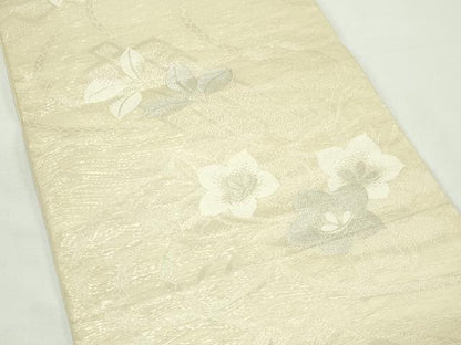 平和屋着物＊夏物　六通柄袋帯　草花筏文　銀糸　正絹　逸品　CABK7100rv