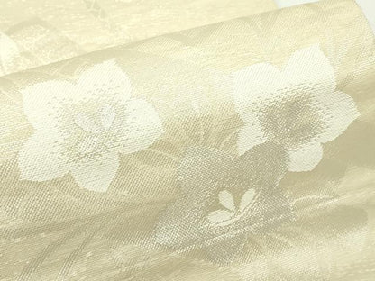 平和屋着物＊夏物　六通柄袋帯　草花筏文　銀糸　正絹　逸品　CABK7100rv