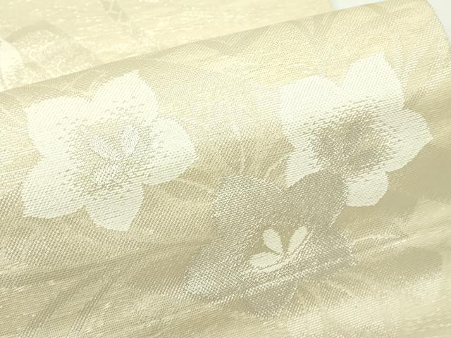 平和屋着物＊夏物　六通柄袋帯　草花筏文　銀糸　正絹　逸品　CABK7100rv