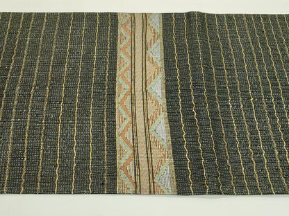 平和屋着物＊夏物　太鼓柄袋帯　菱横段文　金糸　やまと誂製　正絹　逸品　CABK7119rv