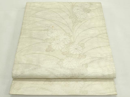 平和屋着物＊夏物　六通柄袋帯　菊　金銀糸　正絹　逸品　CABK7120rv
