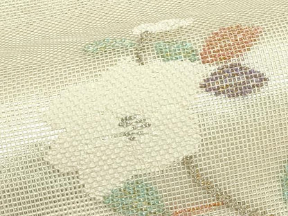 平和屋着物＊夏物　太鼓柄袋帯　枝花文　金銀糸　正絹　逸品　CABK7121rv