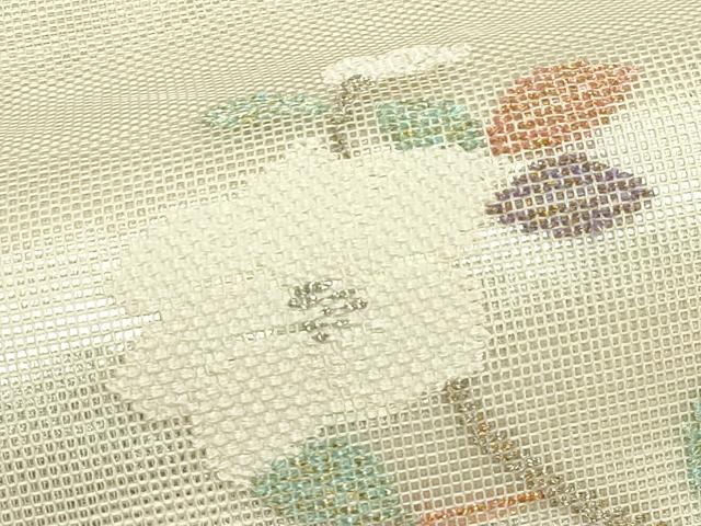 平和屋着物＊夏物　太鼓柄袋帯　枝花文　金銀糸　正絹　逸品　CABK7121rv