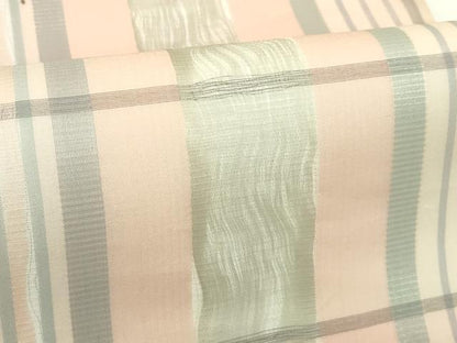 平和屋着物＊夏物　両面　全通柄袋帯　格子柄　正絹　逸品　CABK7122rv