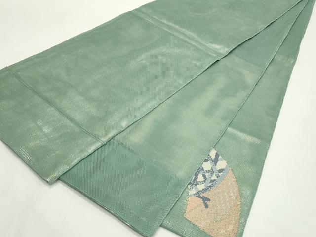 平和屋着物＊夏物　太鼓柄袋帯　立波地紙籬文様　金銀糸　正絹　逸品　CABK7124rv