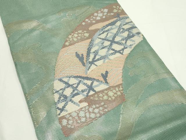 平和屋着物＊夏物　太鼓柄袋帯　立波地紙籬文様　金銀糸　正絹　逸品　CABK7124rv