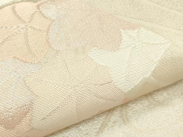 平和屋着物＊夏物　六通柄袋帯　扇面秋草文　銀糸　正絹　逸品　CABK7125rv
