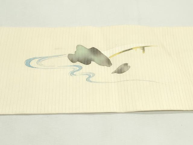 平和屋着物＊夏物　絽塩瀬　九寸名古屋帯　手描き　唐子　正絹　逸品　CABK7128rv